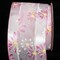 The Ribbon People Pink and White Embossed Flowers Wired Craft Ribbon 4" x 20 Yards